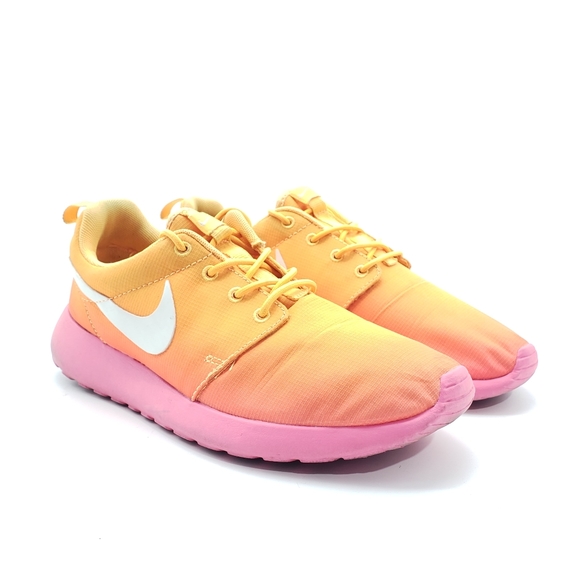 Womens Nike Rosherun Print Atomic Mango White Pink Glow Rare Sz 6.5 599432-801 - Picture 5 of 9